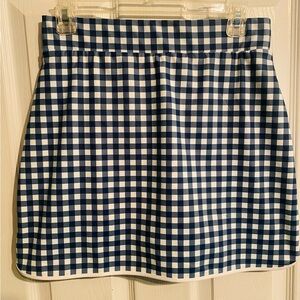 JCrew NWT - Small Navy & White Gingham Skirt/Skort